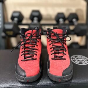 Nike Air Jordan 12 Retro (GS) Red and Black Athletic Shoes Size 7Y